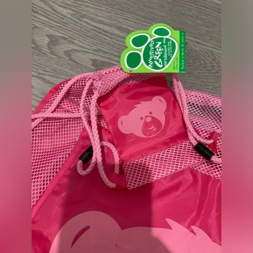 New Build-a-bear pink Drawstring Backpack with Mini bag - Picture 3 of 8